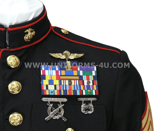 USMC MALE ENLISTED BLUE DRESS BLUE WHITE DRESS UNIFORM